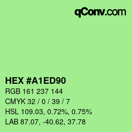 カラーコード: HEX #A1ED90 | qconv.com