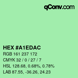 颜色代码: HEX #A1EDAC | qconv.com