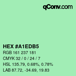 颜色代码: HEX #A1EDB5 | qconv.com