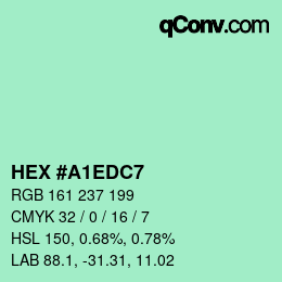 カラーコード: HEX #A1EDC7 | qconv.com