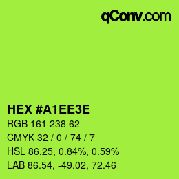 Color code: HEX #A1EE3E | qconv.com