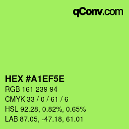 Farbcode: HEX #A1EF5E | qconv.com