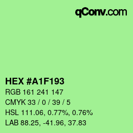 Color code: HEX #A1F193 | qconv.com