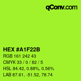 Color code: HEX #A1F22B | qconv.com
