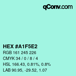 カラーコード: HEX #A1F5E2 | qconv.com