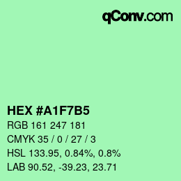 颜色代码: HEX #A1F7B5 | qconv.com