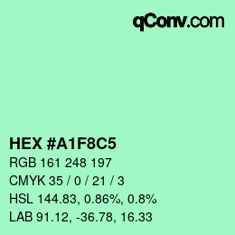 Color code: HEX #A1F8C5 | qconv.com