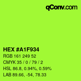 颜色代码: HEX #A1F934 | qconv.com