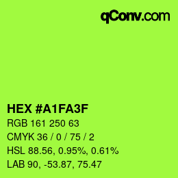 Color code: HEX #A1FA3F | qconv.com