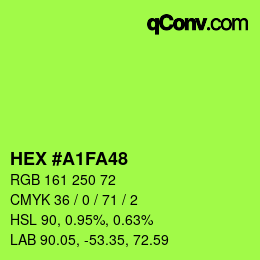 カラーコード: HEX #A1FA48 | qconv.com