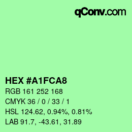 カラーコード: HEX #A1FCA8 | qconv.com