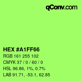 カラーコード: HEX #A1FF66 | qconv.com