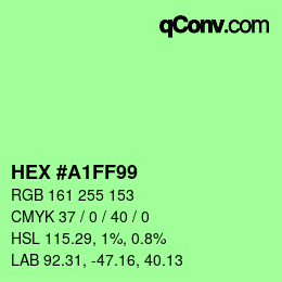 Color code: HEX #A1FF99 | qconv.com