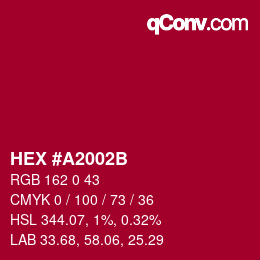 Color code: HEX #A2002B | qconv.com