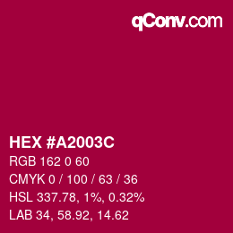 Color code: HEX #A2003C | qconv.com