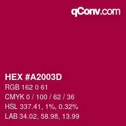 Color code: HEX #A2003D | qconv.com