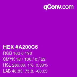 Color code: HEX #A200C6 | qconv.com