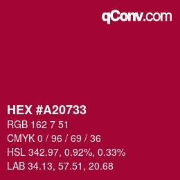 Color code: HEX #A20733 | qconv.com