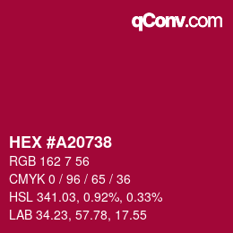Color code: HEX #A20738 | qconv.com