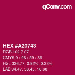 Color code: HEX #A20743 | qconv.com