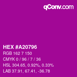 Color code: HEX #A20796 | qconv.com