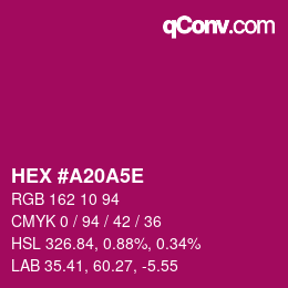 Color code: HEX #A20A5E | qconv.com