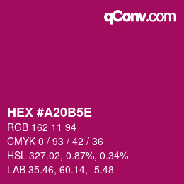 Color code: HEX #A20B5E | qconv.com