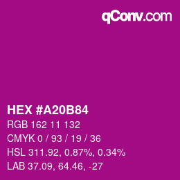 Código de color: HEX #A20B84 | qconv.com