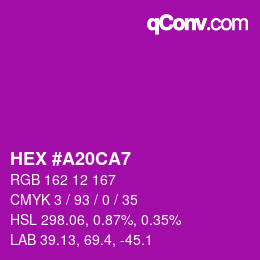 颜色代码: HEX #A20CA7 | qconv.com