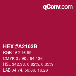 Color code: HEX #A2103B | qconv.com