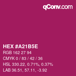颜色代码: HEX #A21B5E | qconv.com