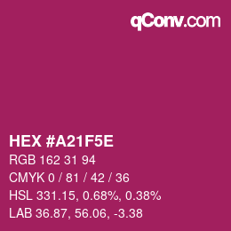 Color code: HEX #A21F5E | qconv.com