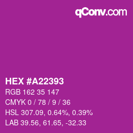Color code: HEX #A22393 | qconv.com