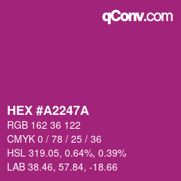 Color code: HEX #A2247A | qconv.com