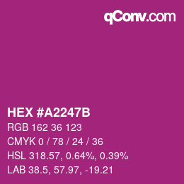カラーコード: HEX #A2247B | qconv.com