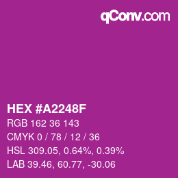 Color code: HEX #A2248F | qconv.com