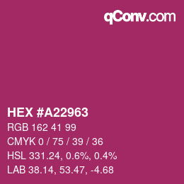 Color code: HEX #A22963 | qconv.com