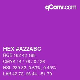 カラーコード: HEX #A22ABC | qconv.com