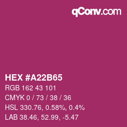 カラーコード: HEX #A22B65 | qconv.com