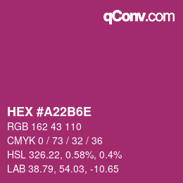 カラーコード: HEX #a22b6e | qconv.com