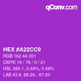 Color code: HEX #A22CC9 | qconv.com