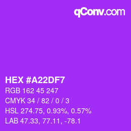 Color code: HEX #A22DF7 | qconv.com