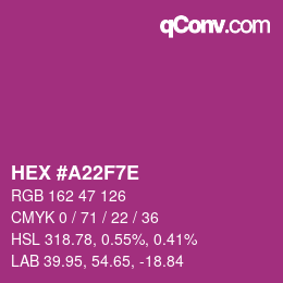 Color code: HEX #A22F7E | qconv.com