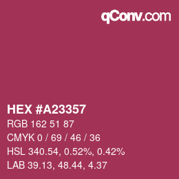 Color code: HEX #A23357 | qconv.com