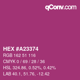 Color code: HEX #A23374 | qconv.com