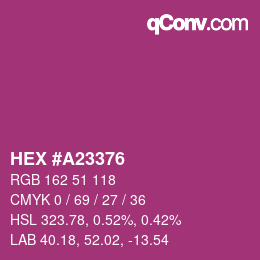 Color code: HEX #A23376 | qconv.com
