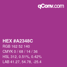 颜色代码: HEX #A2348C | qconv.com