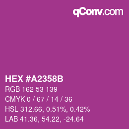 颜色代码: HEX #A2358B | qconv.com