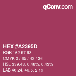 カラーコード: HEX #A2395D | qconv.com