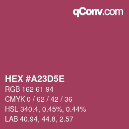 Color code: HEX #A23D5E | qconv.com